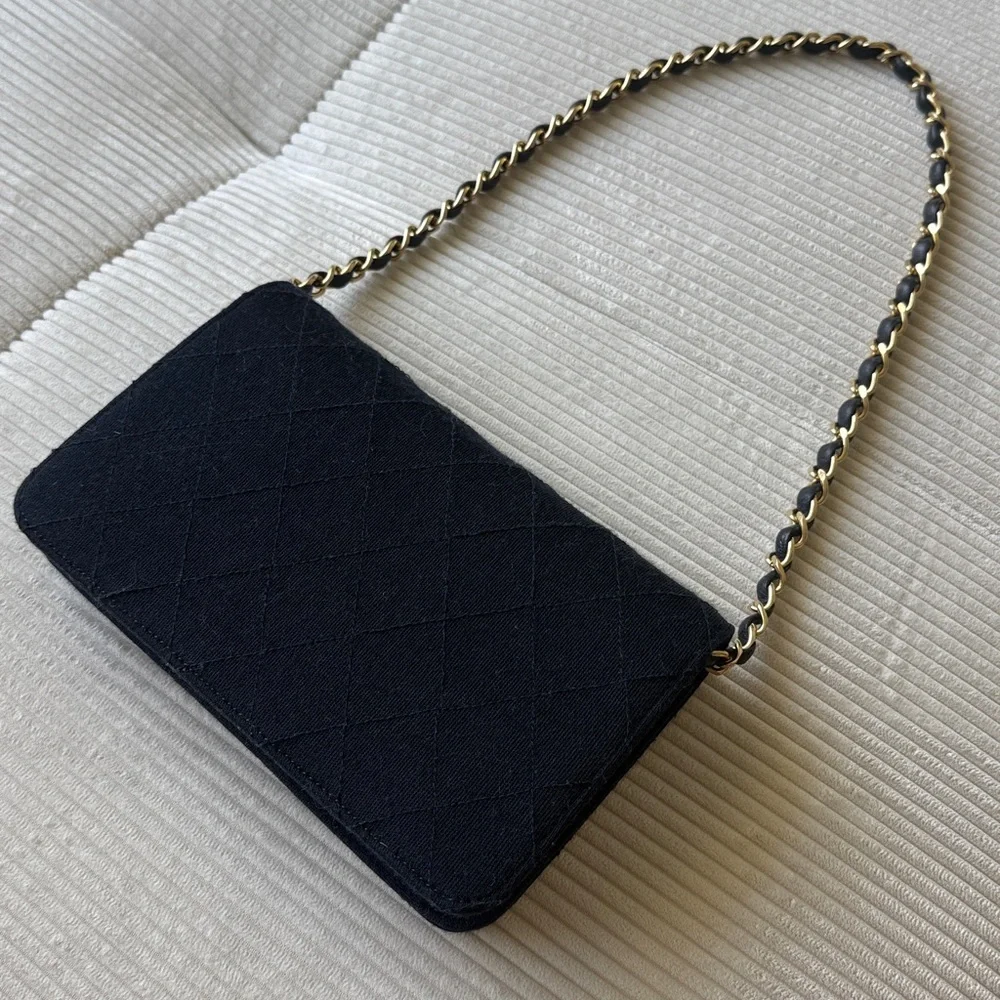 Chanel Denim 24k Gold Quilted Jersey Classic Flap